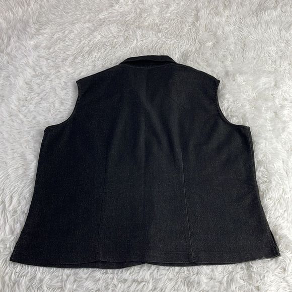 Womens Indulgence Black Classic Casual Button Up 2 Pocket Vest (20) DZ09 - Picture 7 of 9